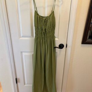 Abercrombie & Fitch Olive Green Ruched Dress